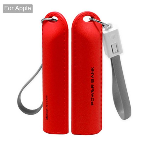 Mini-wholesale-cute-candy-keychain-portable-mobile-charger-leather-power-bank-red