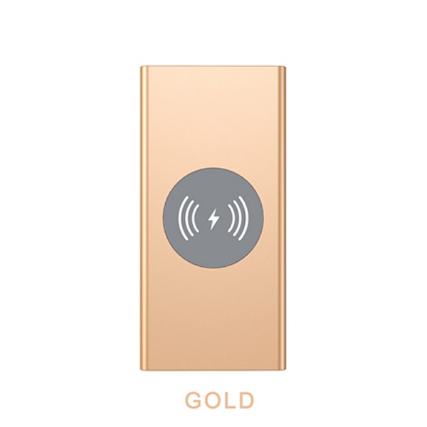 Slim-Mental-USB-C-Wireless-power bank-10,000-mah-gold
