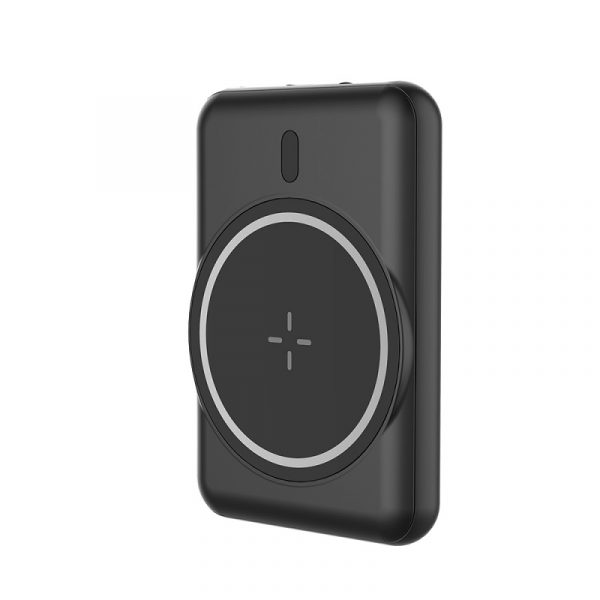 Magnetic-wireless-power-bank-5000-mAh-portable-slim-powerbank-black