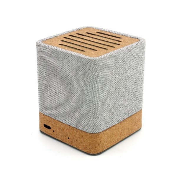 Eco-friendly-RPET-Fabric-Bamboo-Cork-Bluetooth-Speaker-Promotional-Gift-1
