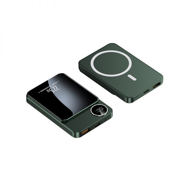 Ultra-Slim-Magnetic-Wireless-Power-Bank-10000mAh-green